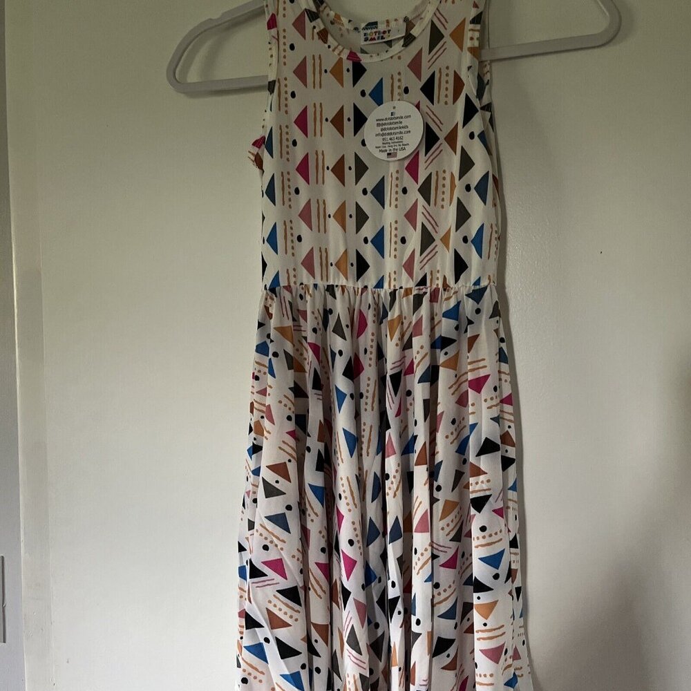 Dot Dot Smile Tank Dress Girls Size 7 Geometric Tank Dress NWT